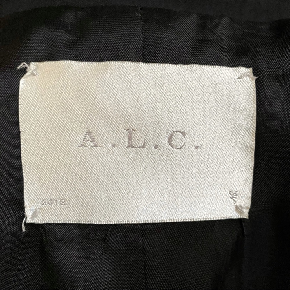 A.L.C ALC cream white black leopard print collar v-neck button up blazer jacket - Picture 7 of 10